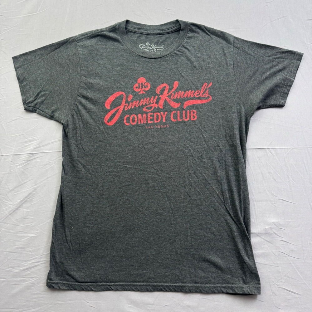 Jimmy Kimmels Comedy Club Las Vegas T-Shirt Mens Medium Gray Red Graphic Tee